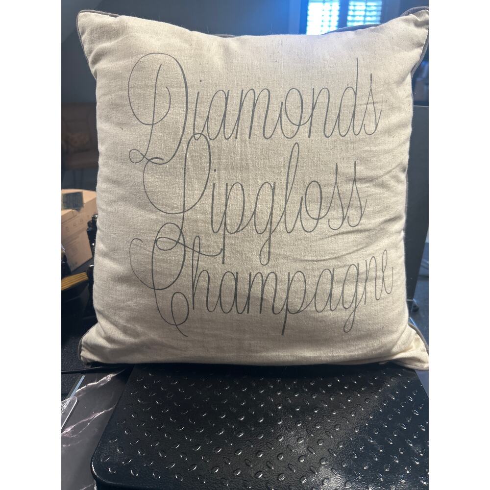 Diamonds, Lipgloss & Champagne Pillow